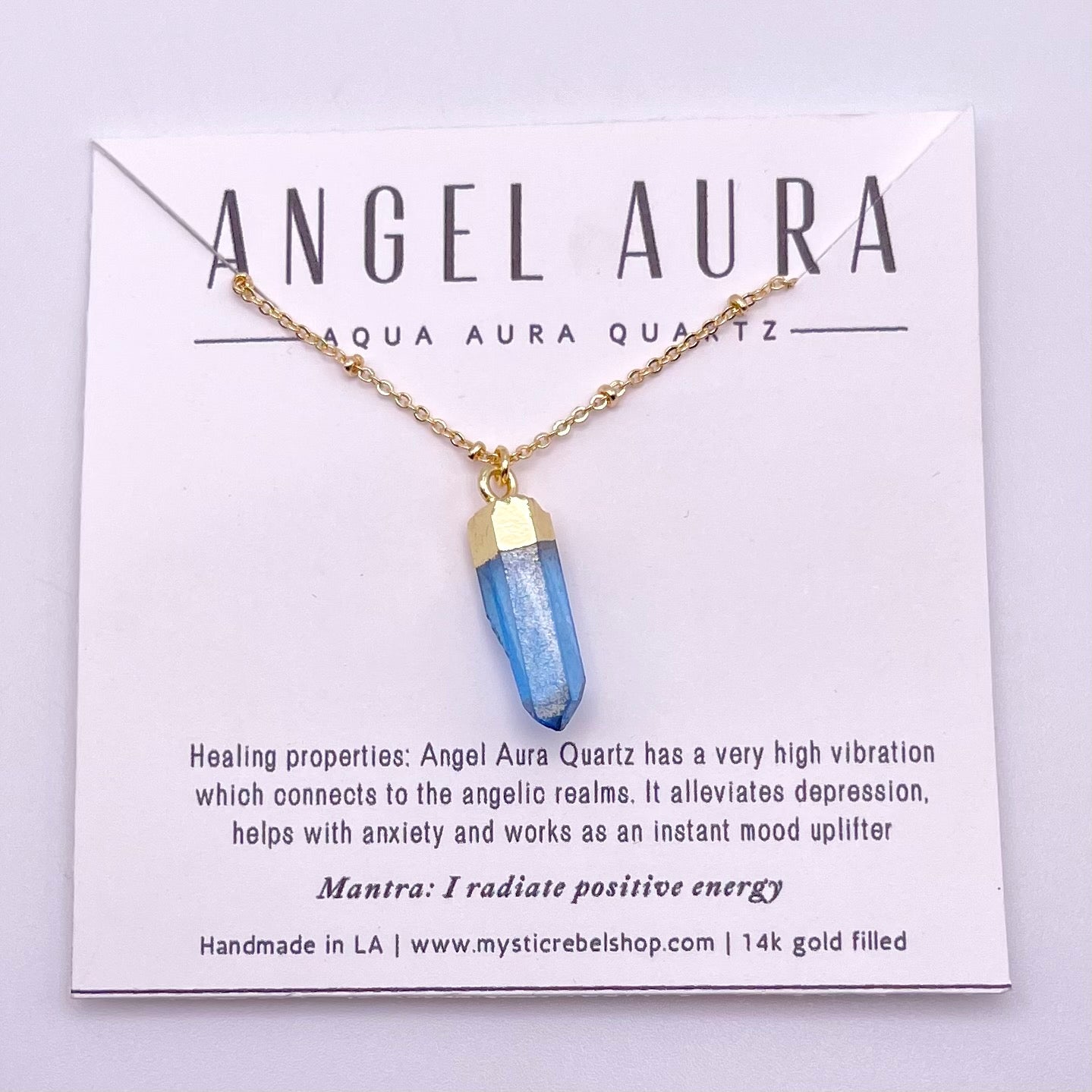 Crystal Jewelry | Healing Jewelry | Aqua Aura Quartz